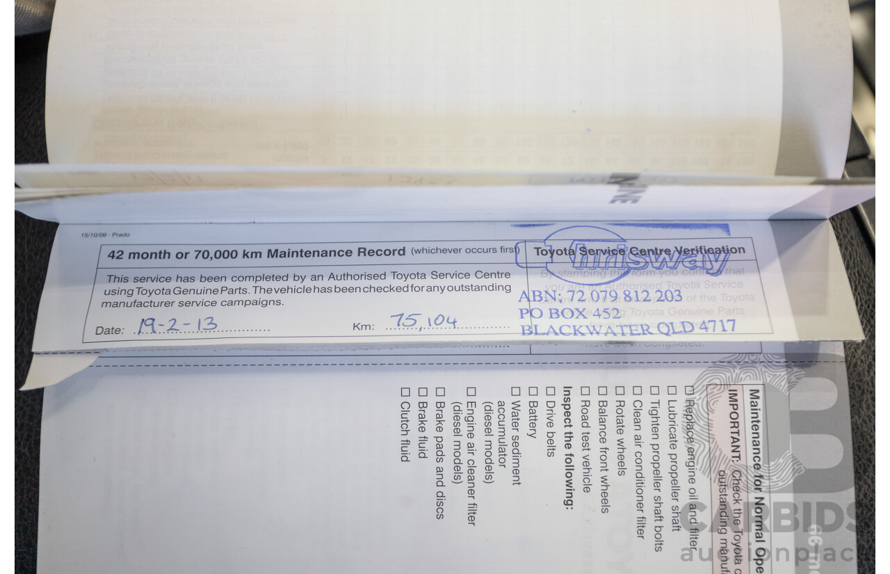 8/2010 Toyota Landcruiser Prado GX (4x4) KDJ150R 4d Wagon White 3.0L