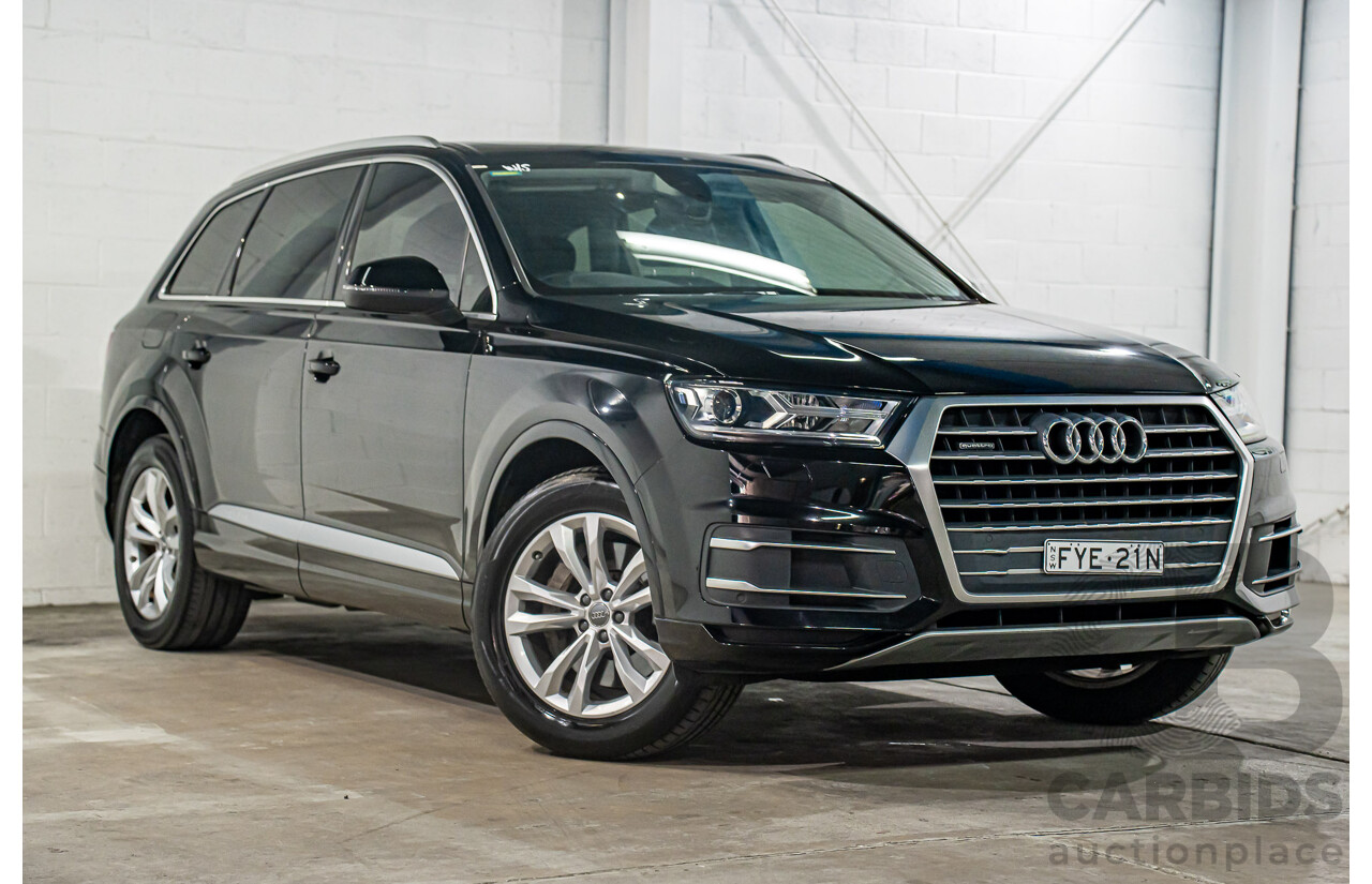08/2017 Audi Q7 3.0 TDI Quattro (160kW AWD) 4M MY17 4d Wagon Brilliant Black Turbo Diesel V6 3.0L