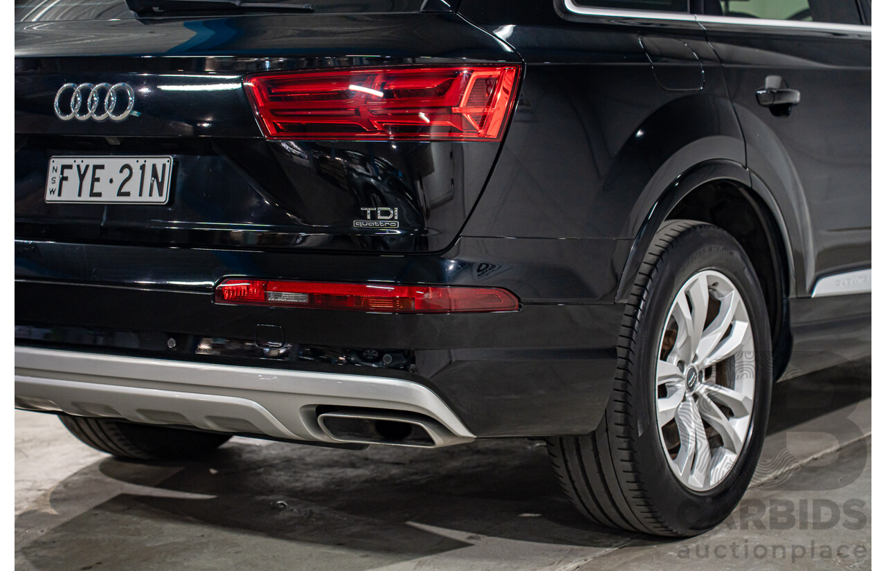 08/2017 Audi Q7 3.0 TDI Quattro (160kW AWD) 4M MY17 4d Wagon Brilliant Black Turbo Diesel V6 3.0L