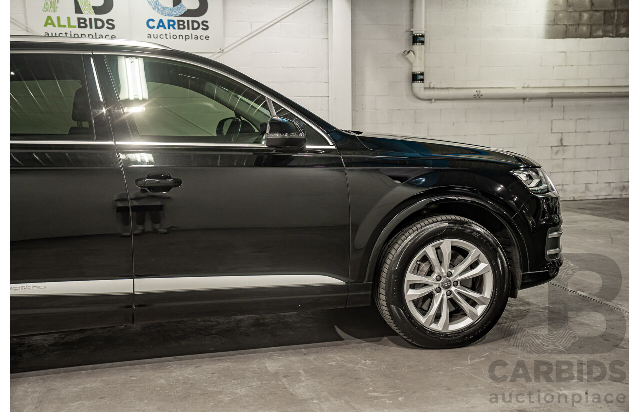 08/2017 Audi Q7 3.0 TDI Quattro (160kW AWD) 4M MY17 4d Wagon Brilliant Black Turbo Diesel V6 3.0L
