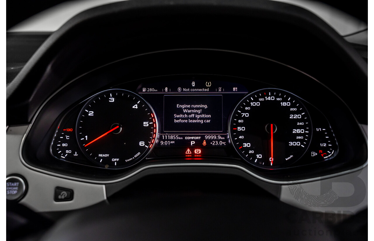 08/2017 Audi Q7 3.0 TDI Quattro (160kW AWD) 4M MY17 4d Wagon Brilliant Black Turbo Diesel V6 3.0L