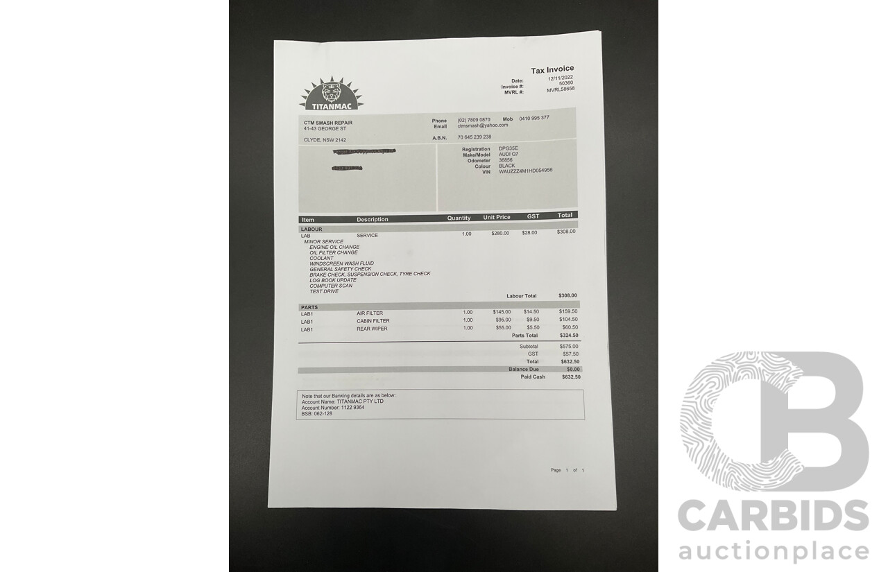 08/2017 Audi Q7 3.0 TDI Quattro (160kW AWD) 4M MY17 4d Wagon Brilliant Black Turbo Diesel V6 3.0L