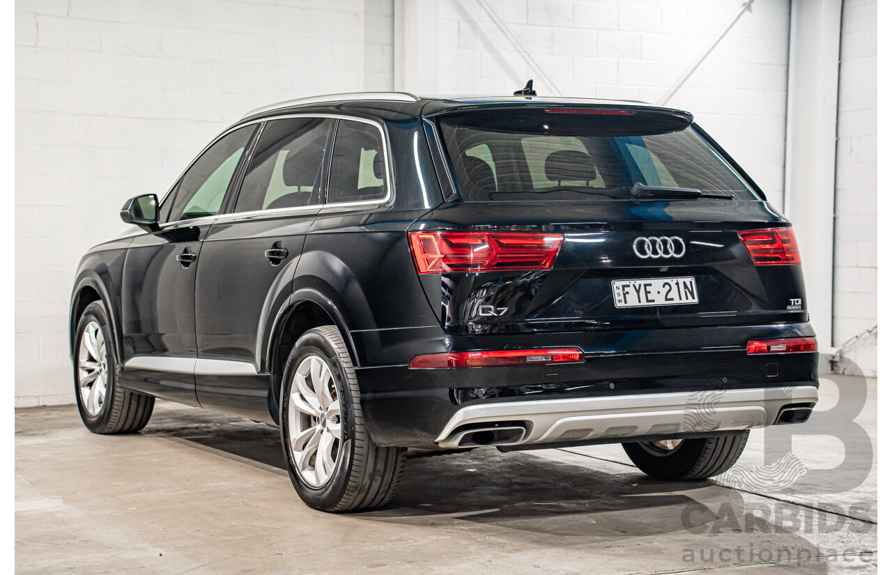 08/2017 Audi Q7 3.0 TDI Quattro (160kW AWD) 4M MY17 4d Wagon Brilliant Black Turbo Diesel V6 3.0L