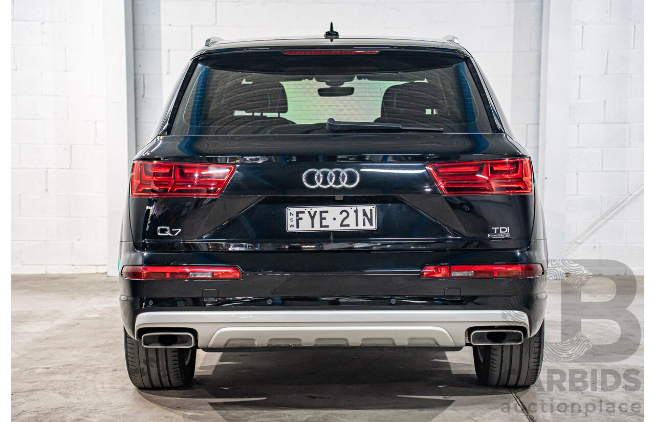 08/2017 Audi Q7 3.0 TDI Quattro (160kW AWD) 4M MY17 4d Wagon Brilliant Black Turbo Diesel V6 3.0L