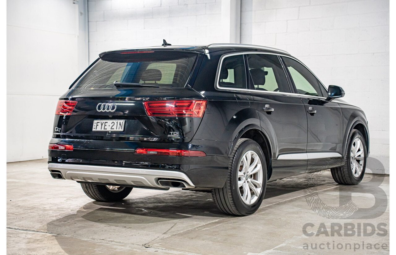08/2017 Audi Q7 3.0 TDI Quattro (160kW AWD) 4M MY17 4d Wagon Brilliant Black Turbo Diesel V6 3.0L