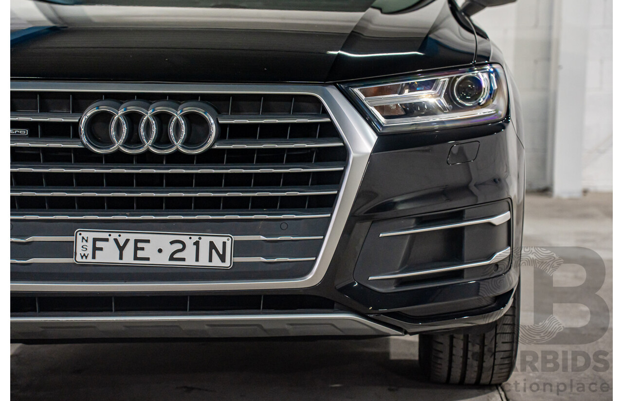 08/2017 Audi Q7 3.0 TDI Quattro (160kW AWD) 4M MY17 4d Wagon Brilliant Black Turbo Diesel V6 3.0L