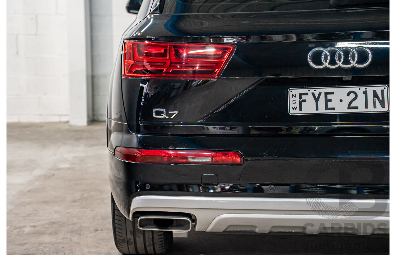 08/2017 Audi Q7 3.0 TDI Quattro (160kW AWD) 4M MY17 4d Wagon Brilliant Black Turbo Diesel V6 3.0L