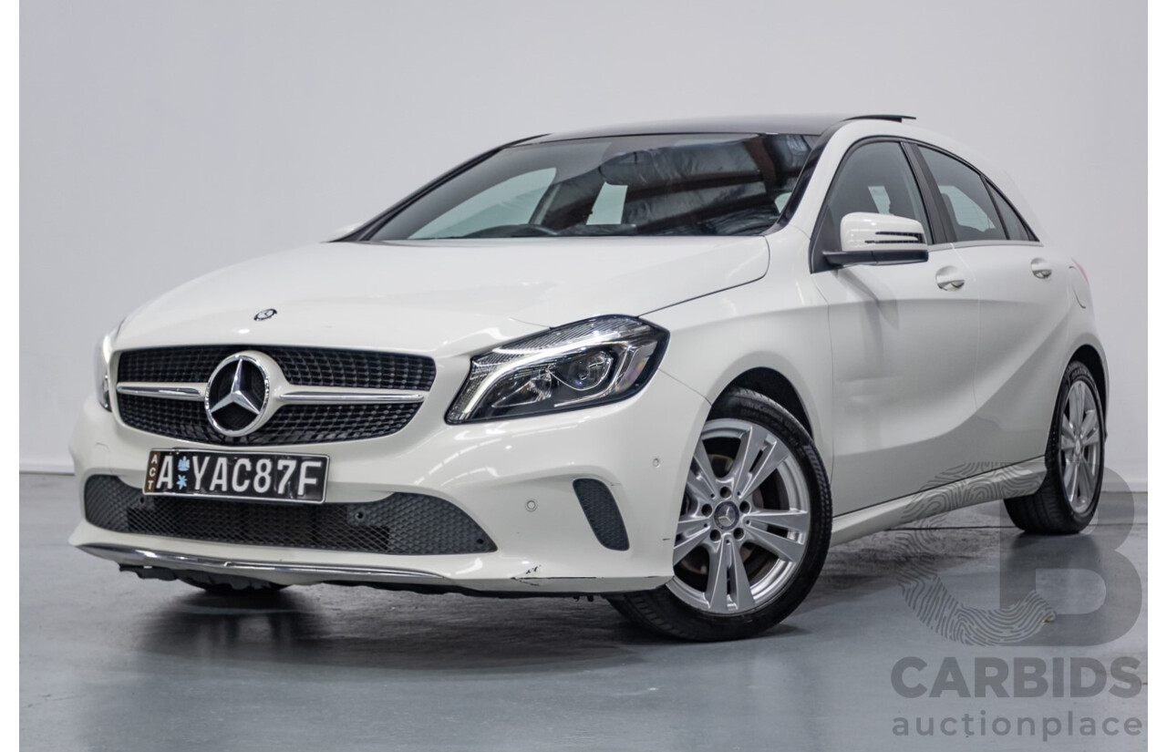 10/2016 Mercedes-Benz A180 176 MY17 5D Hatchback Cirrus White Turbo 1.6L