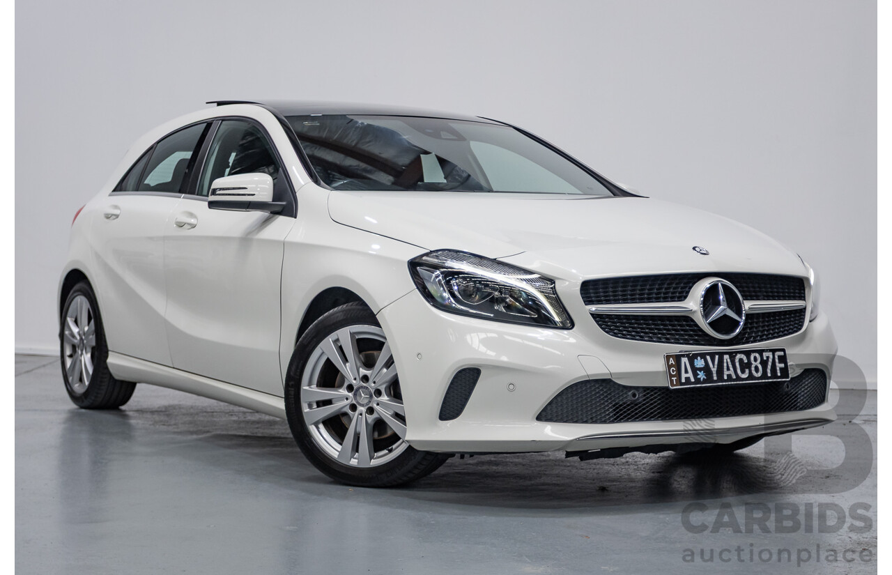 10/2016 Mercedes-Benz A180 176 MY17 5D Hatchback Cirrus White Turbo 1.6L