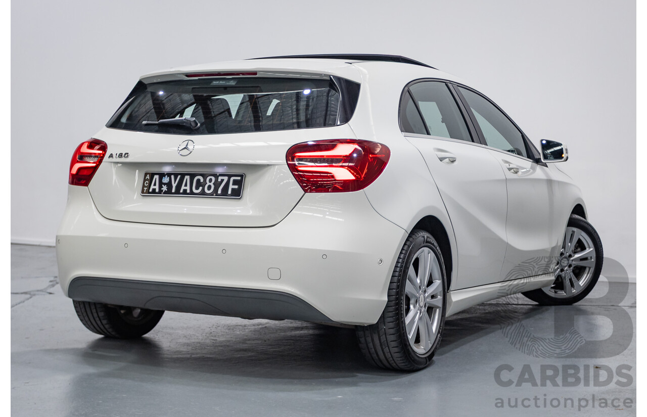 10/2016 Mercedes-Benz A180 176 MY17 5D Hatchback Cirrus White Turbo 1.6L