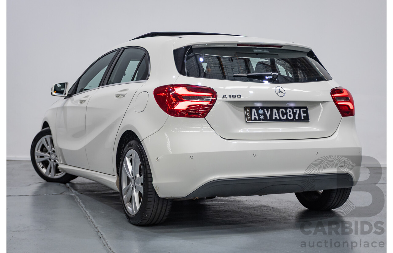 10/2016 Mercedes-Benz A180 176 MY17 5D Hatchback Cirrus White Turbo 1.6L