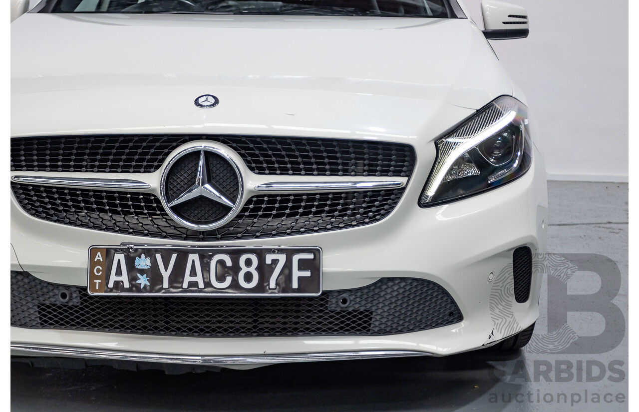 10/2016 Mercedes-Benz A180 176 MY17 5D Hatchback Cirrus White Turbo 1.6L