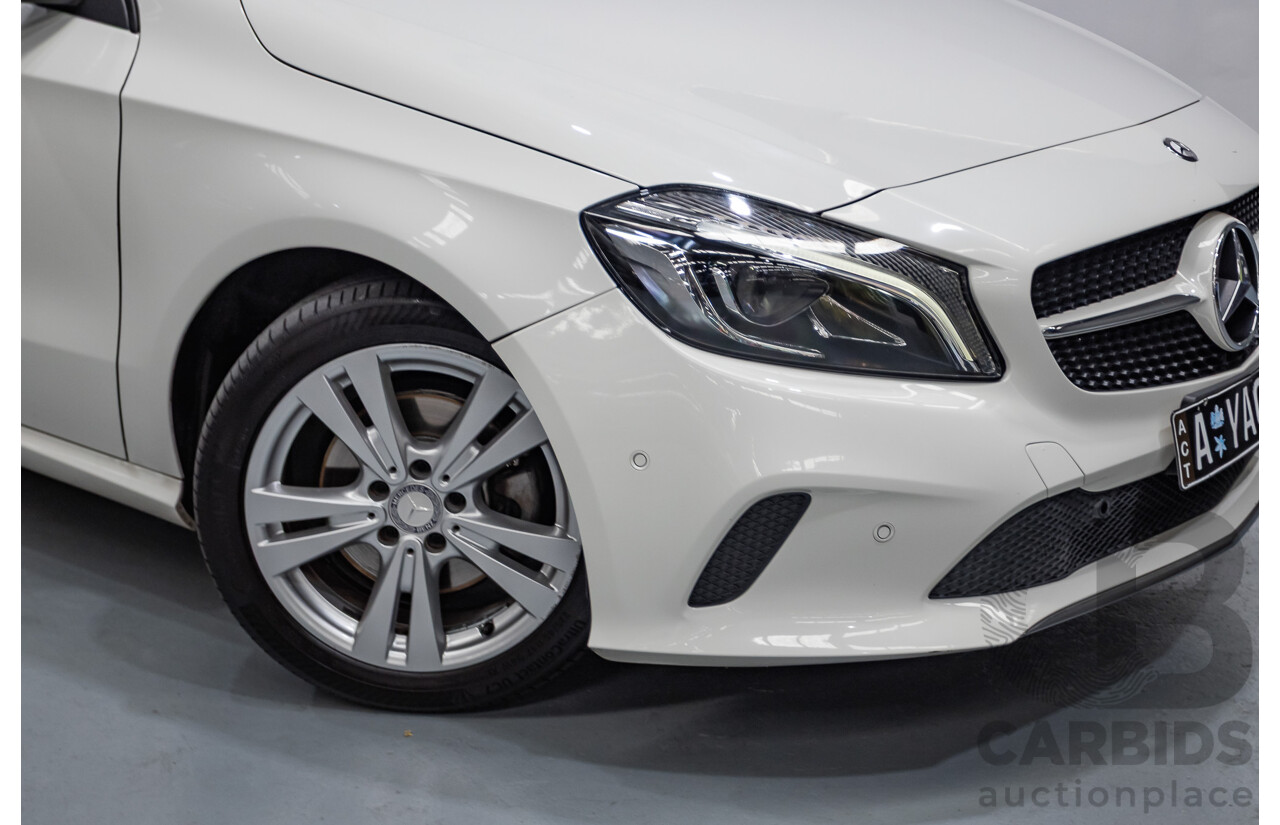 10/2016 Mercedes-Benz A180 176 MY17 5D Hatchback Cirrus White Turbo 1.6L