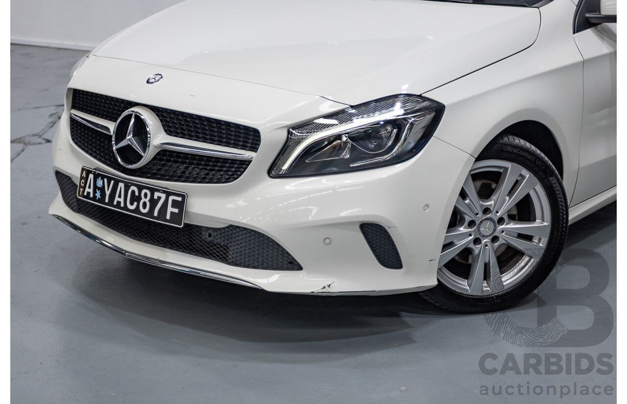 10/2016 Mercedes-Benz A180 176 MY17 5D Hatchback Cirrus White Turbo 1.6L