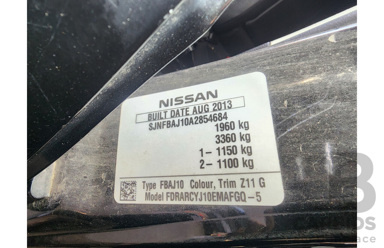 10/2013 Nissan Dualis Ti-L (4x2) J10 SERIES 3 4d Wagon Black 2.0L