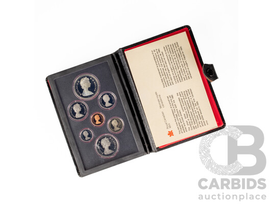 Canadian 1982 Seven Proof Coin Set Including Silver Bison Dollar .500