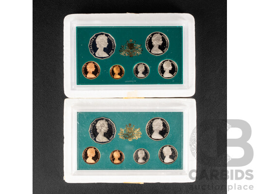 Two Australian RAM 1982 Six Proof Coin Sets, Commonwealth Games