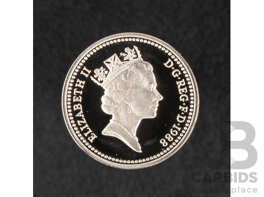 United Kingdom Royal Mint 1988 Silver Piedfort One Pound Coin .925