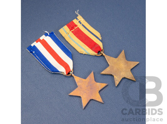 Two World War Two British Military Badges Including the Africa Star and the France and Germany Star