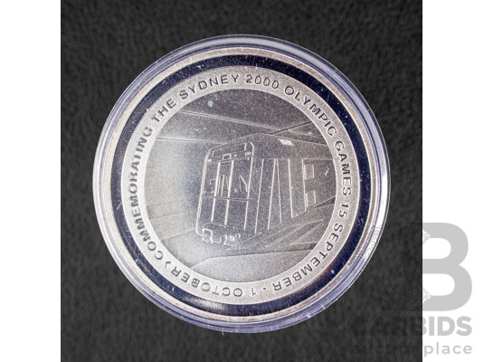 Australian Perth Mint/RAM 2000 Silver Sydney Olympics Medallion - Appreciation of Rail Staff, State Rail, City Rail, Country Link .999