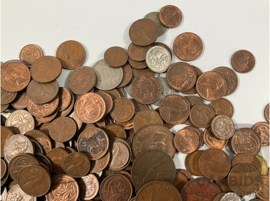 Collection of Mostly Australian One and Two Cent Coins - Approximately 2.2 Kilograms