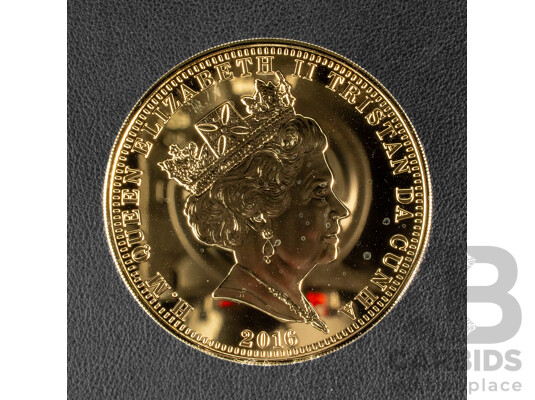 Bradford Exchange 2016 Gold Layered Five Crowns Coin with Inlaid Swarovski Ruby Crystal, Commemorating the Battle of Fromelles Centenary - Don't Forget Me Cobber