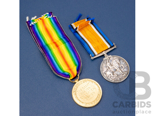 Two World War One British Military Medals, Silver and Victory Medals Both Awarded to Driver H.Davies R.A, Service Number - 1550