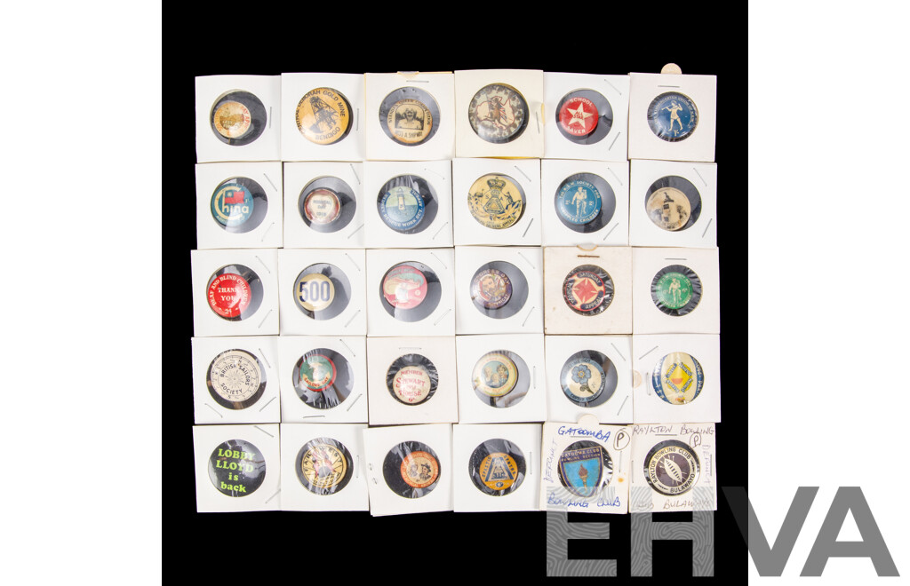 Collection of Antique/Vintage Buttons Including 1917 Australia Day, 1926 Limbless Soldiers Appeal, 1954 Stewart House, 1918 Hospital Day and More