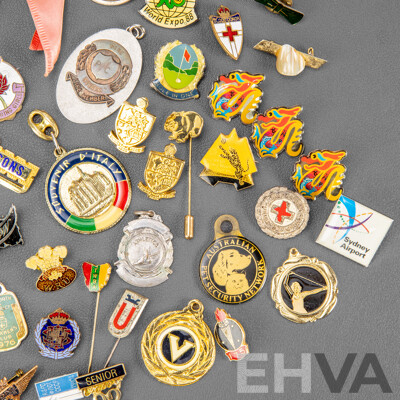 Collection of International Lapel Pins Including Freemasons, Toy Runs, Seniors, Pet Society and More