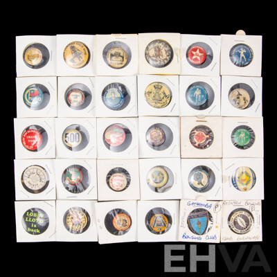 Collection of Antique/Vintage Buttons Including 1917 Australia Day, 1926 Limbless Soldiers Appeal, 1954 Stewart House, 1918 Hospital Day and More