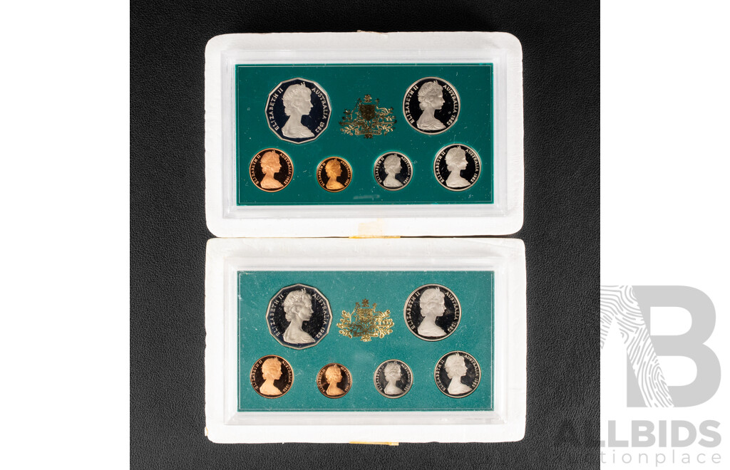 Two Australian RAM 1982 Six Proof Coin Sets, Commonwealth Games