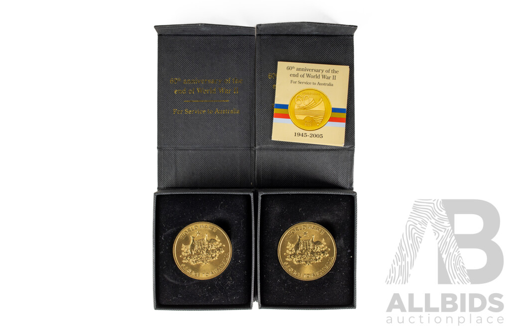 Two Australian RAM 2005 Department of Veterans Affairs WW2 Service Medals