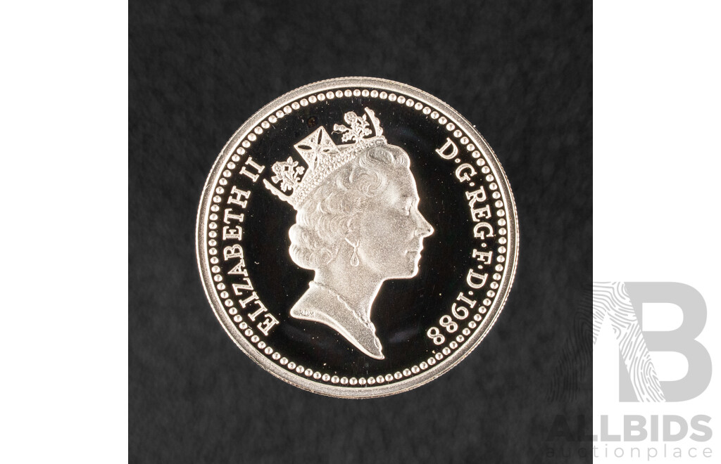 United Kingdom Royal Mint 1988 Silver Piedfort One Pound Coin .925