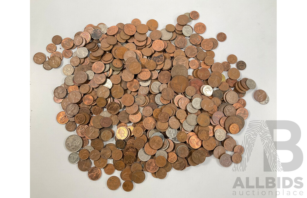 Collection of Mostly Australian One and Two Cent Coins - Approximately 2.2 Kilograms