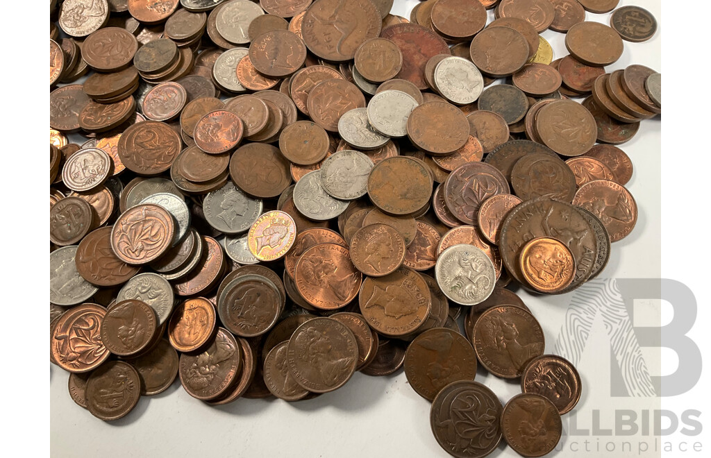 Collection of Mostly Australian One and Two Cent Coins - Approximately 2.2 Kilograms