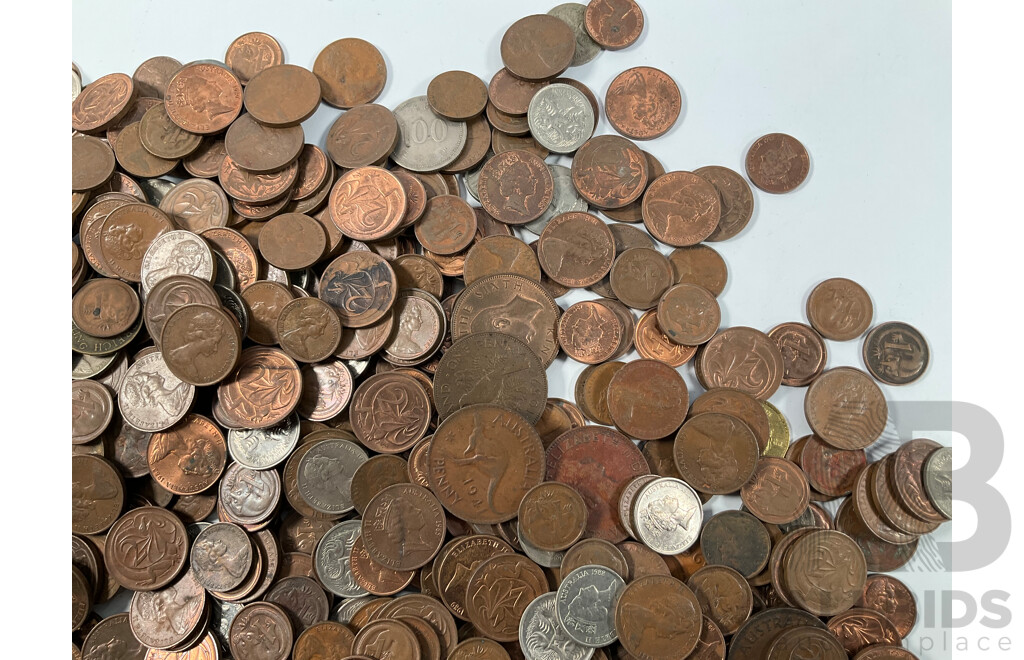 Collection of Mostly Australian One and Two Cent Coins - Approximately 2.2 Kilograms