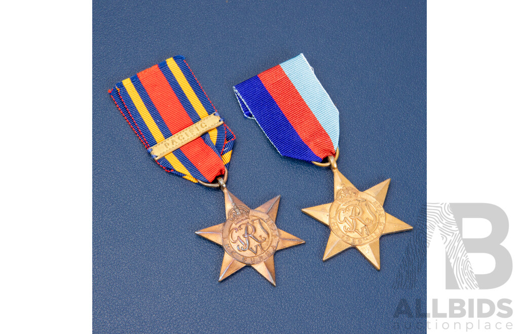 Two World War Two British Military Badges Including The Africa Star and The France and Germany Star