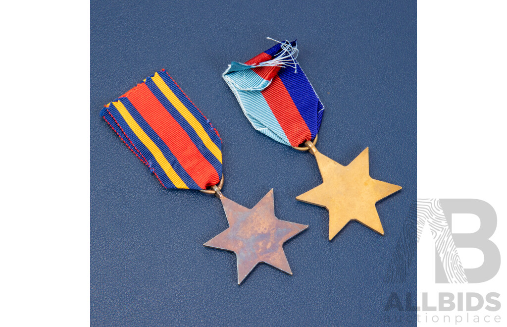 Two World War Two British Military Badges Including The Africa Star and The France and Germany Star