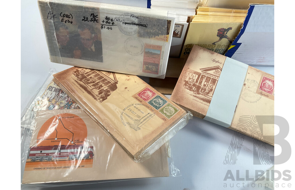 Collection of Australian First Day Covers, Many Multiples Spanning 1980 to 1983 Including Outward Bound, Opening of Canberra GPO and 1983 Philatelic Exhibition, XIII International Botanical Gardens Congress and More