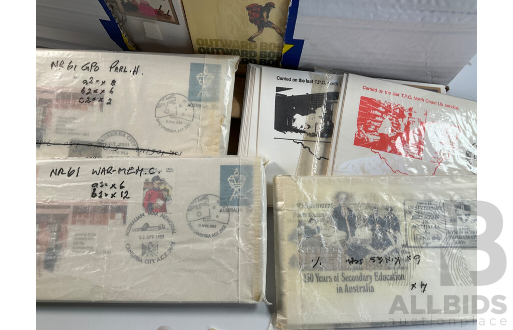 Collection of Australian First Day Covers, Many Multiples Spanning 1980 to 1983 Including Outward Bound, Opening of Canberra GPO and 1983 Philatelic Exhibition, XIII International Botanical Gardens Congress and More