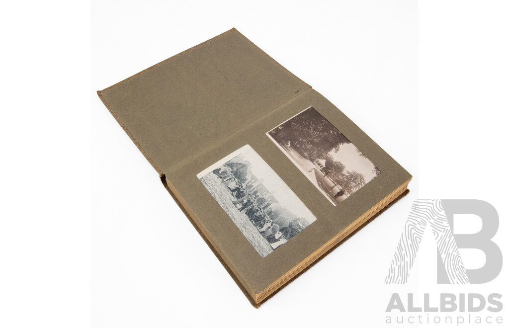Two Albums of Antique European Postcards, Walker's ''Century'' Scrap & News Cuttings Book Including Antwerp, Brussels, Cologne, Bonn, Frankfurt, Bern, Paris, Geneva and More