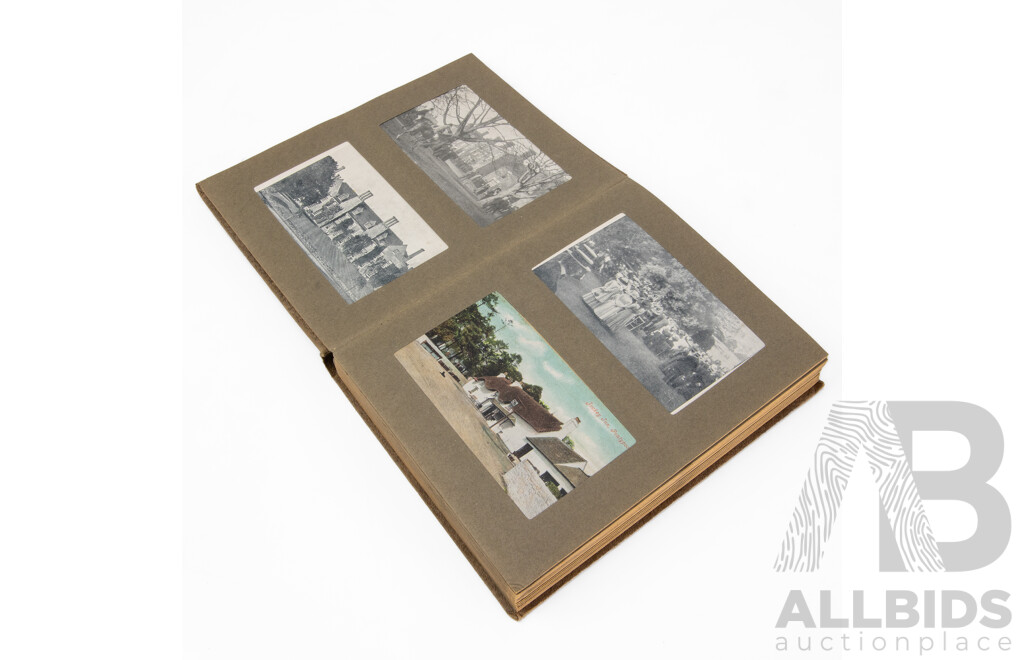 Two Albums of Antique European Postcards, Walker's ''Century'' Scrap & News Cuttings Book Including Antwerp, Brussels, Cologne, Bonn, Frankfurt, Bern, Paris, Geneva and More