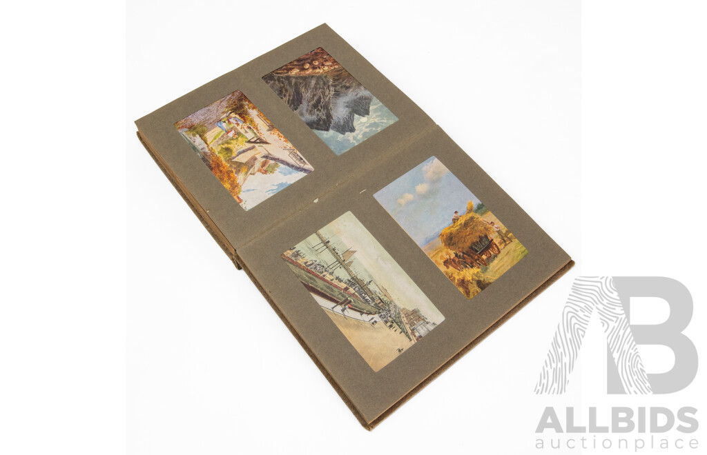 Two Albums of Antique European Postcards, Walker's ''Century'' Scrap & News Cuttings Book Including Antwerp, Brussels, Cologne, Bonn, Frankfurt, Bern, Paris, Geneva and More