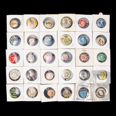 Collection of Antique/Vintage Buttons Including 1917 Australia Day, 1926 Limbless Soldiers Appeal, 1954 Stewart House, 1918 Hospital Day and More