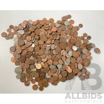 Collection of Mostly Australian One and Two Cent Coins - Approximately 2.2 Kilograms