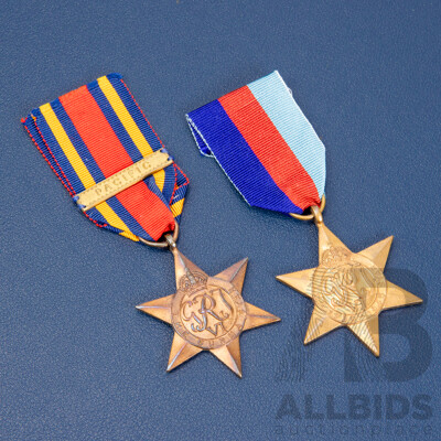 Two World War Two British Military Badges Including The Africa Star and The France and Germany Star