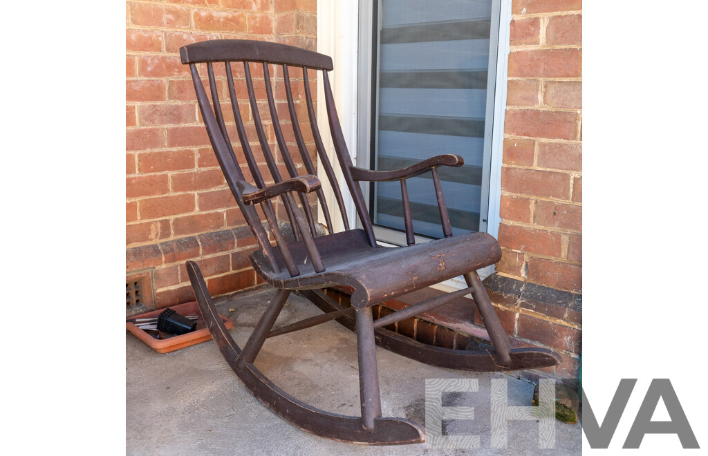 Vintage Timber Painted Rocking Chair