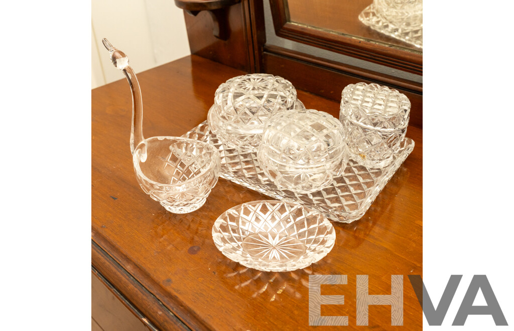 Cut Glass Dressing Table Set