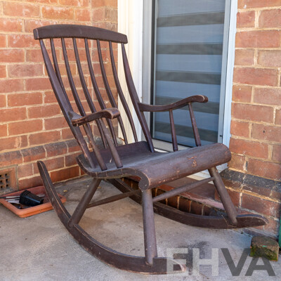 Vintage Timber Painted Rocking Chair
