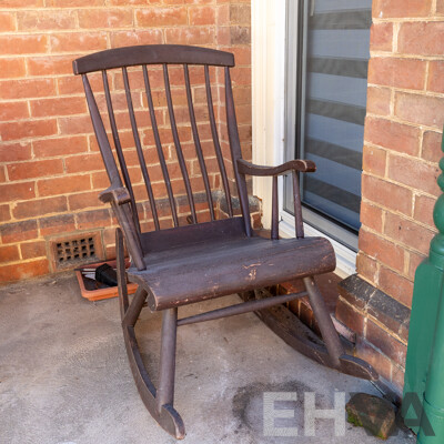 Vintage Timber Painted Rocking Chair